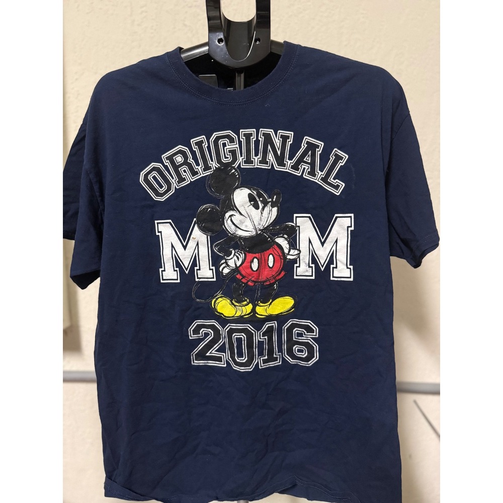 Disney Mickey Mouse Original Mom 2016 Womens XL Navy Mothers Graphic Tee